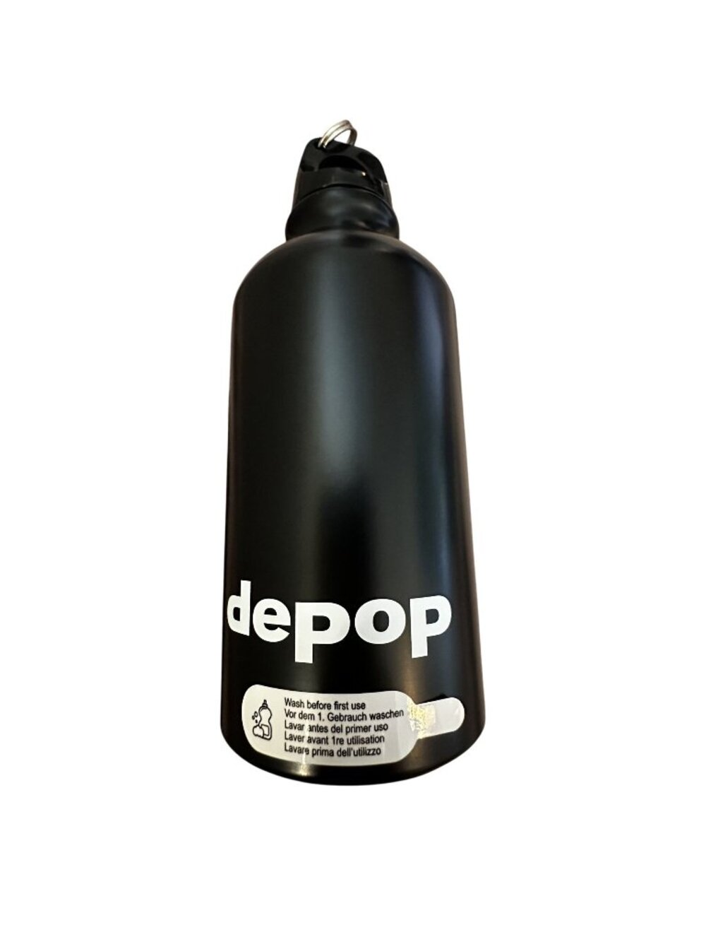Water Bottle Black Small Stainless Steel Depop with Carabiner